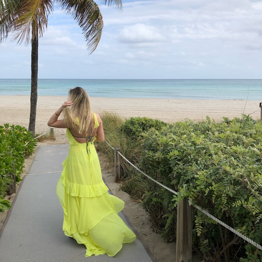 Yellow maxi dress